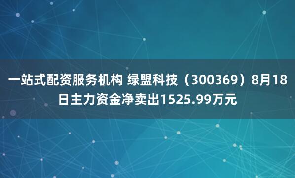一站式配资服务机构 绿盟科技（300369）8月18日主力资金净卖出1525.99万元